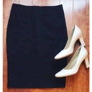 NWT Black Pencil Skirt w/ small slit, zipper back